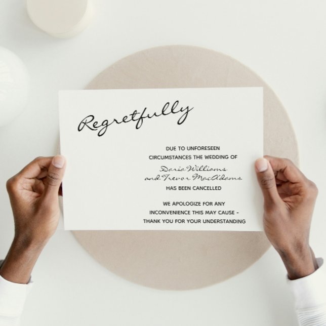 Stornierte Hochzeitspostkarte Postkarte (Von Creator hochgeladen)