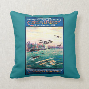 Storniertes Flugboot-Werbeplakat Kissen