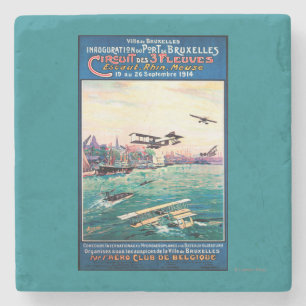 Storniertes Flugboot-Werbeplakat Steinuntersetzer