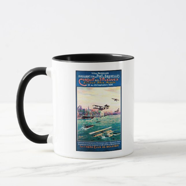 Storniertes Flugzeug-Werbeplakat Tasse (Links)