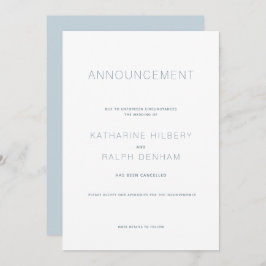 Stornierung einer White & Blue Hochzeit Einladung