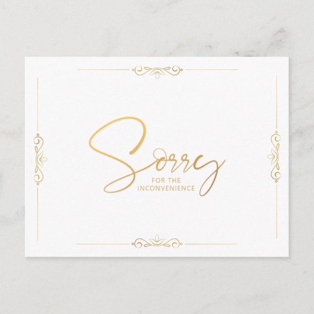 Stornierung oder Zurückstellung von Ereignissen Go Ankündigungspostkarte (Vorderseite)