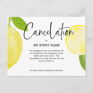 Stornierung Postkarte COVID-19