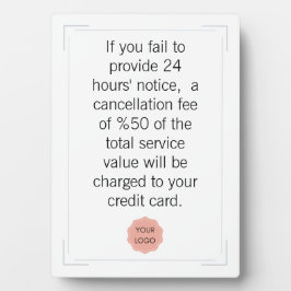 Stornierungsankündigung für Salon oder Wellness-Ce Fotoplatte