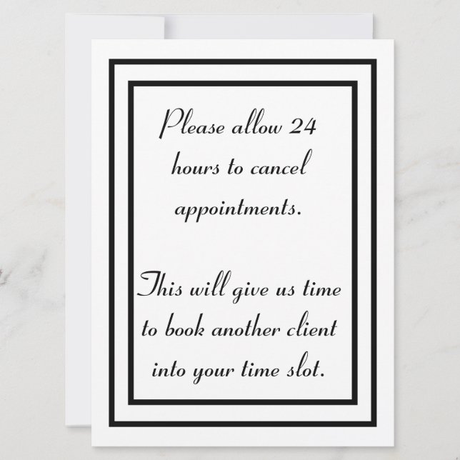 Stornierungsbedingungen Feiertagskarte (Vorderseite)