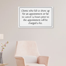 Stornierungsbedingungen Plakat für Salon oder Well