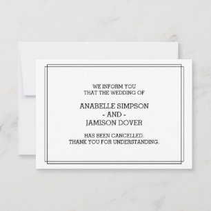 Stornierungskarten für Hochzeiten Ankündigung