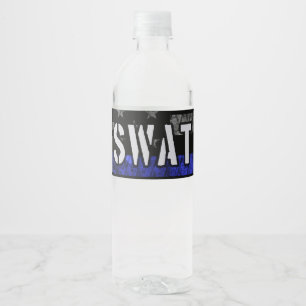 Störte SWAT-Polizeiflagge Wasserflaschenetikett