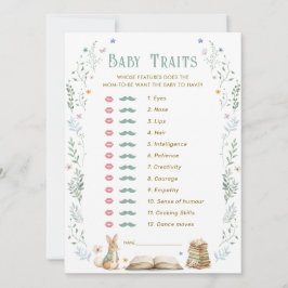 Story Book Baby Shower Baby Traits Game Card Einladung
