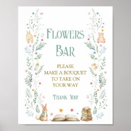 Story Book Baby Shower Flower Bar Poster
