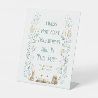 Story Book Baby Shower Guess How Many BookWorms Sockelschild