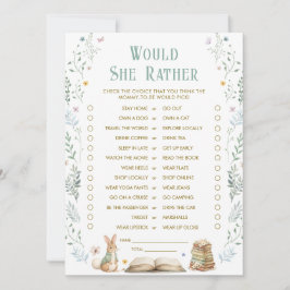 Story Book Baby Shower Would She Rather Game Card Einladung