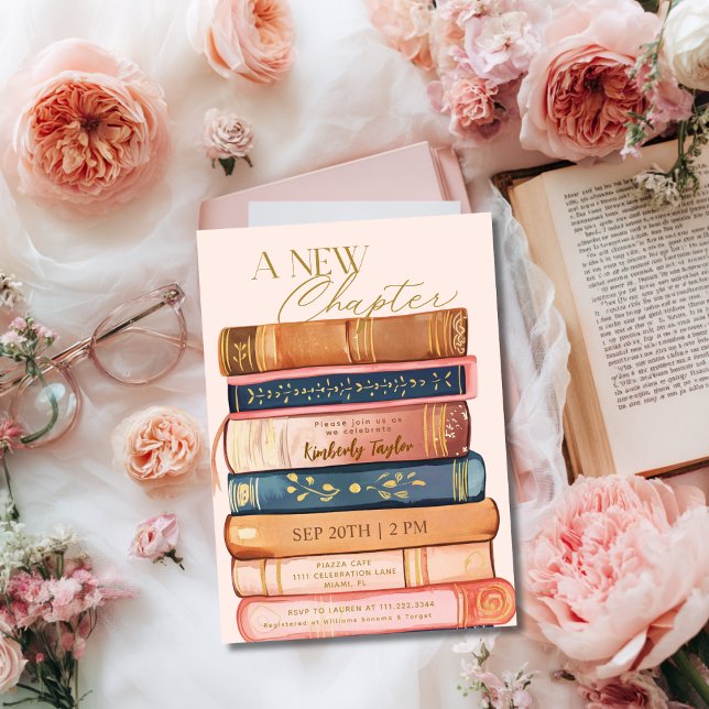 Story Book Library a New Kapitel Brautparty Einladung (Von Creator hochgeladen)