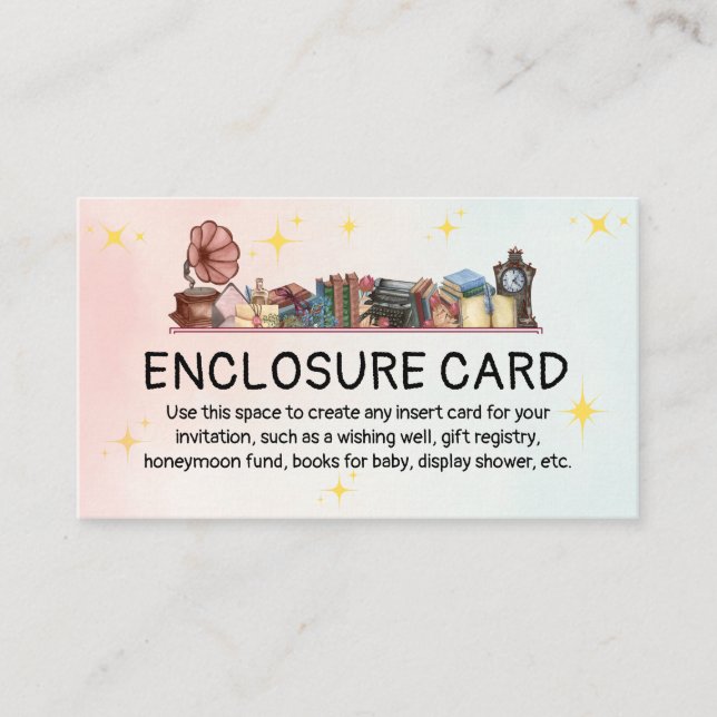 Story Book Library Das nächste Kapitel Baby Dusche Begleitkarte (Vorderseite)