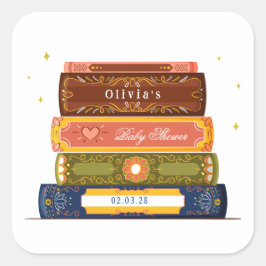 Story Book Library on Next Kapitel Baby Shooter Quadratischer Aufkleber