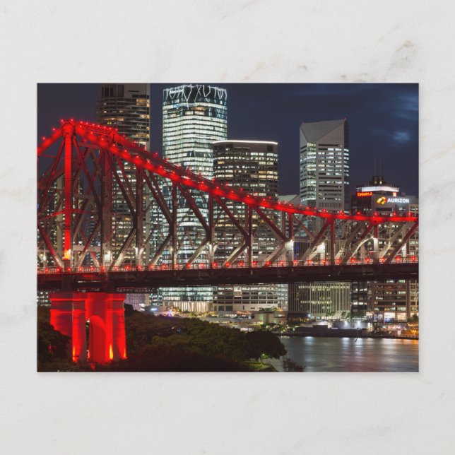 Story bridge Brisbane City Skyline Australien Dämm Postkarte (Vorderseite)