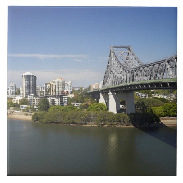 Story Bridge, Brisbane River und Kangaroo Fliese (Vorderseite)