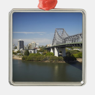 Story Bridge, Brisbane River und Kangaroo Silbernes Ornament
