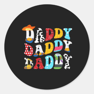 Story Daddy Toy Boy Story Vater Vathage Day T-Shir Runder Aufkleber