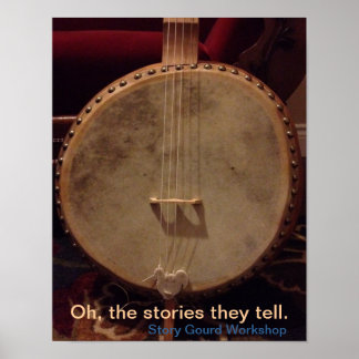Story Gourd Poster - Rooster Bass Banjo