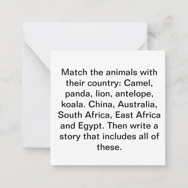 Story-Idee-Karte Mitteilungskarte (Rückseite)