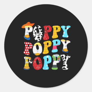 Story Poppy Toy Boy Story Vater Vathage Day T-Shir Runder Aufkleber