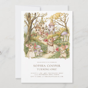 Storybook Animals Wasserfarbe 1. Geburtstag Einladung