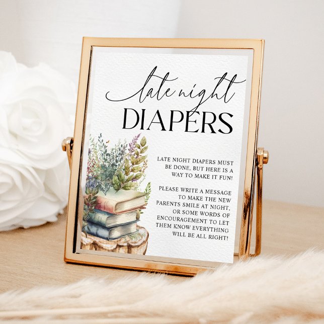 Storybook Baby Dusche Spate Night Diapers Poster (Von Creator hochgeladen)