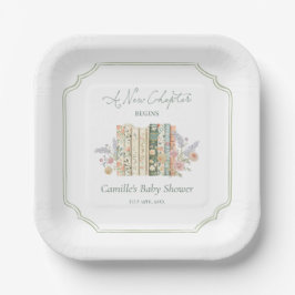 Storybook Baby Shower A New Chapter Paper Plates Pappteller