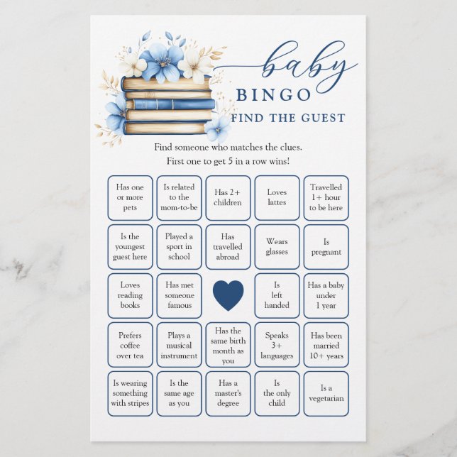 Storybook Baby Shower Find the Guest Bingo Game (Vorderseite)