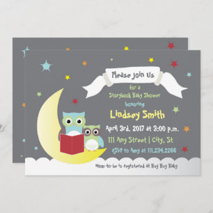 Storybook Baby Shower Invite with Owls Einladung