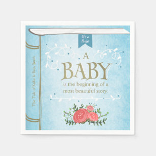 Storybook Baby Showpaper Napkin Boy Blue Serviette