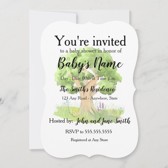 Storybook-Baum Einladung (Vorderseite)