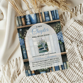 Storybook Blue Boy Library Book Baby Shower Einladung