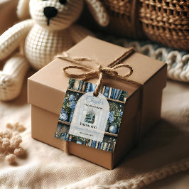 Storybook Blue Boy Library Book Baby Shower Geschenkanhänger