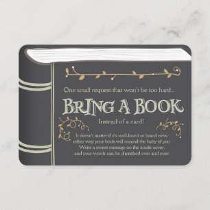 Storybook Bringen Sie ein Buch Babydusche Vintag B Begleitkarte