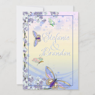 Storybook Butterflies (Lavendel & Beige) Einladung