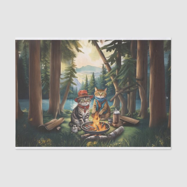Storybook Campfire Katzen, Liebe the Outdoor Seidenpapier (Vorderseite)