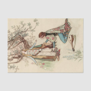 Storybook Couple Vintag Decoupage Seidenpapier