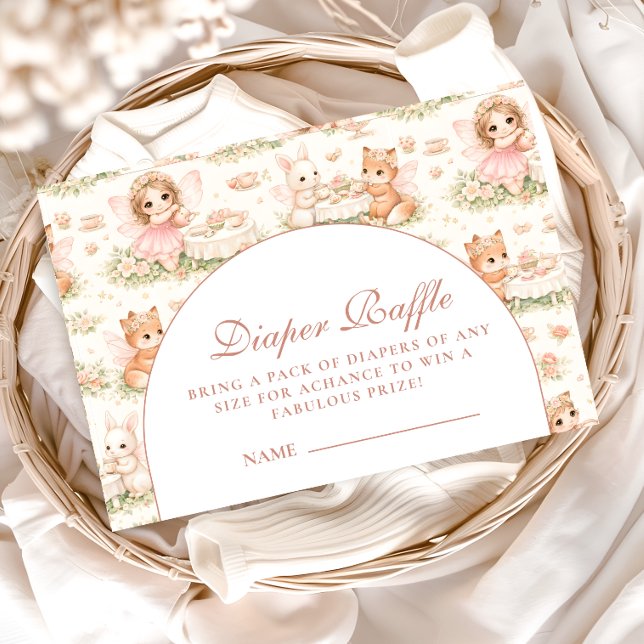 Storybook Fairy Baby Shower Diapper Raffle Begleitkarte (Von Creator hochgeladen)