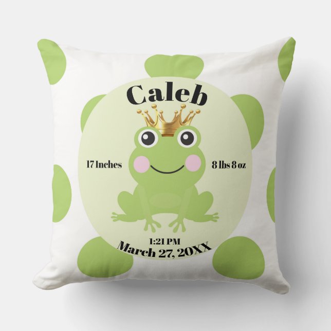 Storybook Fairy Tale Frog Prince Birth Pillow Gesc Kissen (Vorderseite)