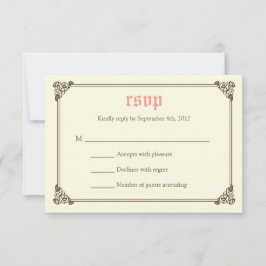 Storybook Fairytale Wedding RSVP Card - Rosa Karte