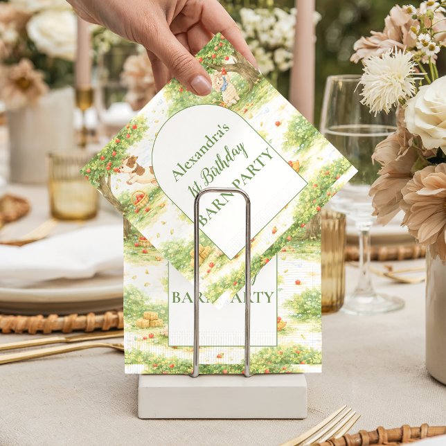 Storybook Farm Animals First Birthday Serviette (Von Creator hochgeladen)