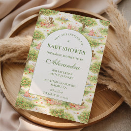 Storybook Farm Animals Floral Baby Shower Einladung