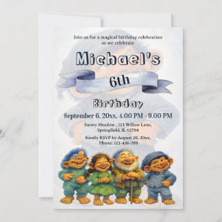 Storybook Forest Friends Cute Trolls Kids Birthday Einladung