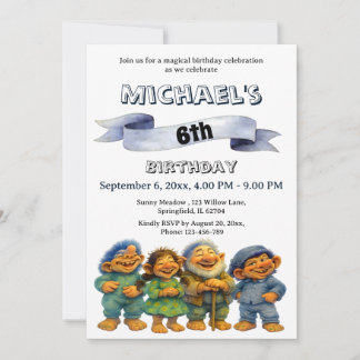 Storybook Forest Friends Cute Trolls Kids Birthday Einladung