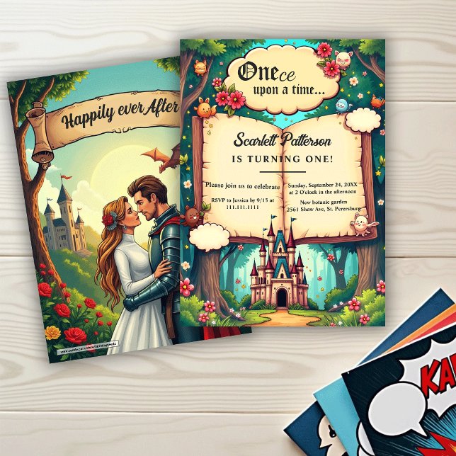 Storybook Forest Woodland Fairytale 1st Birthday Einladung (Von Creator hochgeladen)