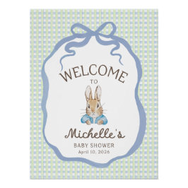 Storybook Garden Rabbit Baby Shower Welcome Poster
