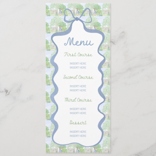 Storybook Garden Rabbit Inspired Baby Shower menu (Vorderseite)