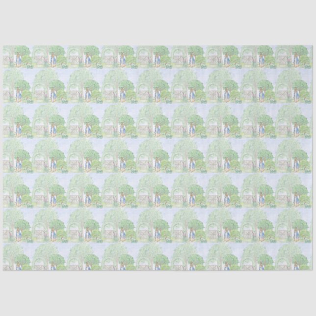 Storybook Garden Rabbit Inspired Baby Shower  Seidenpapier (Vorderseite)